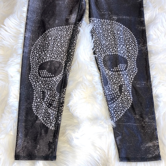 EVCR Skull 7/8 Cropped Leggings M - Picture 2 of 8